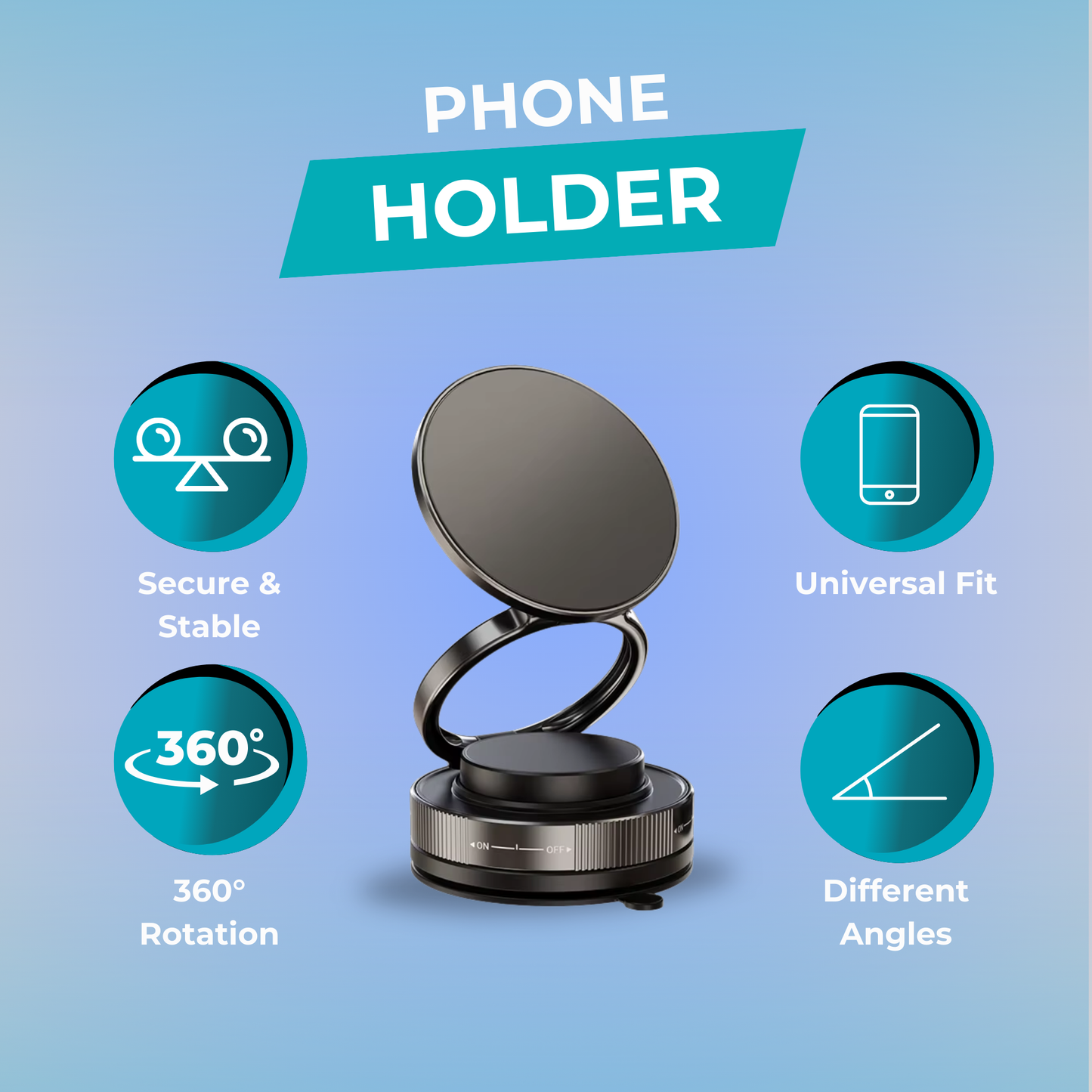 Adjustable Magnetic Phone Holder - Vacuum Phone Mount