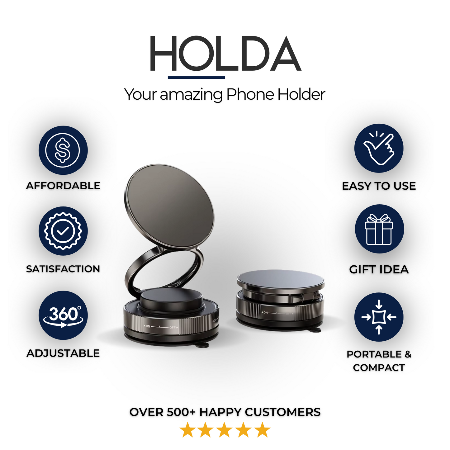 Adjustable Magnetic Phone Holder - Vacuum Phone Mount