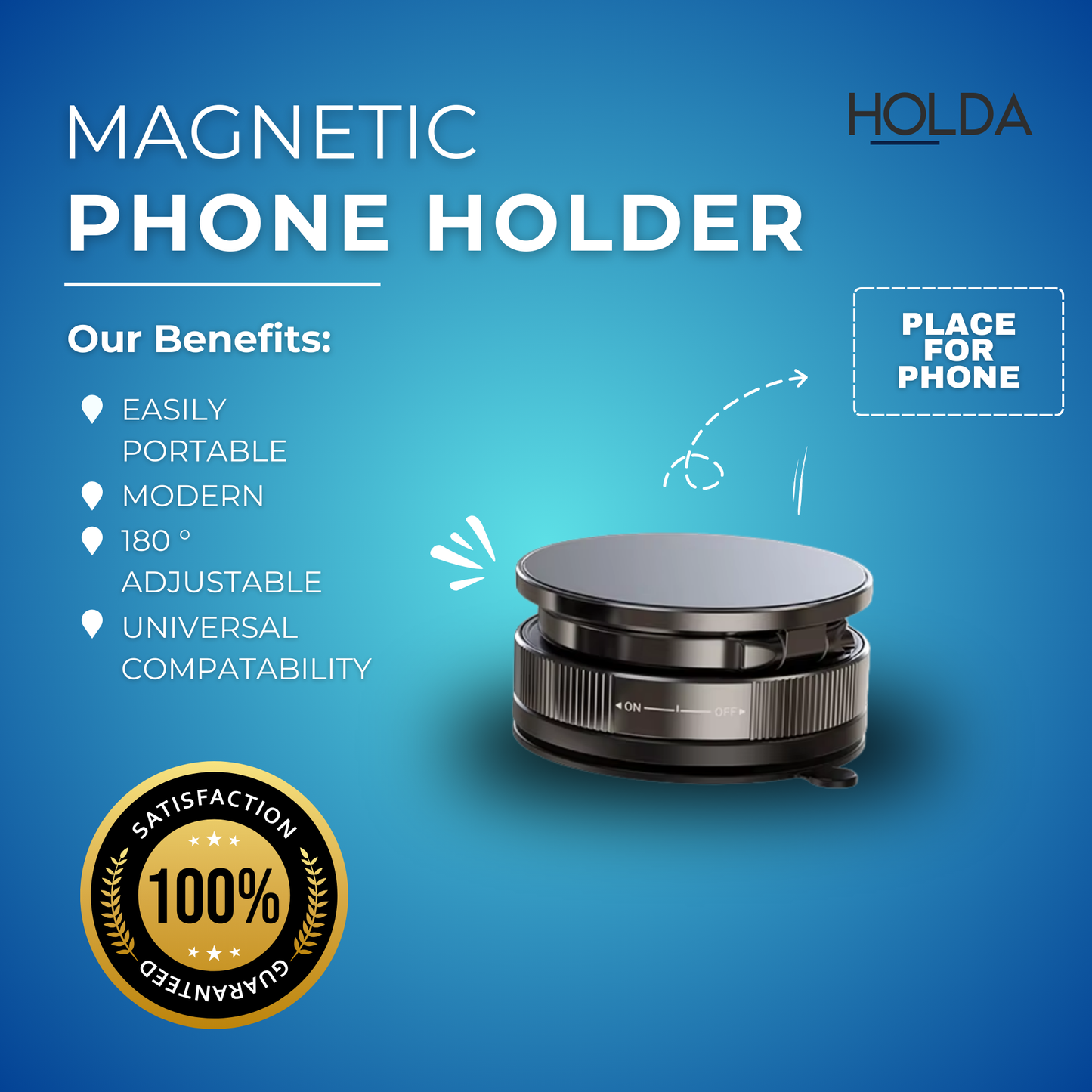 Adjustable Magnetic Phone Holder - Vacuum Phone Mount